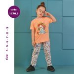 تیشرت شلوار دخترانه طرح کلاه گل گلی (3تا9سال) - Image 3