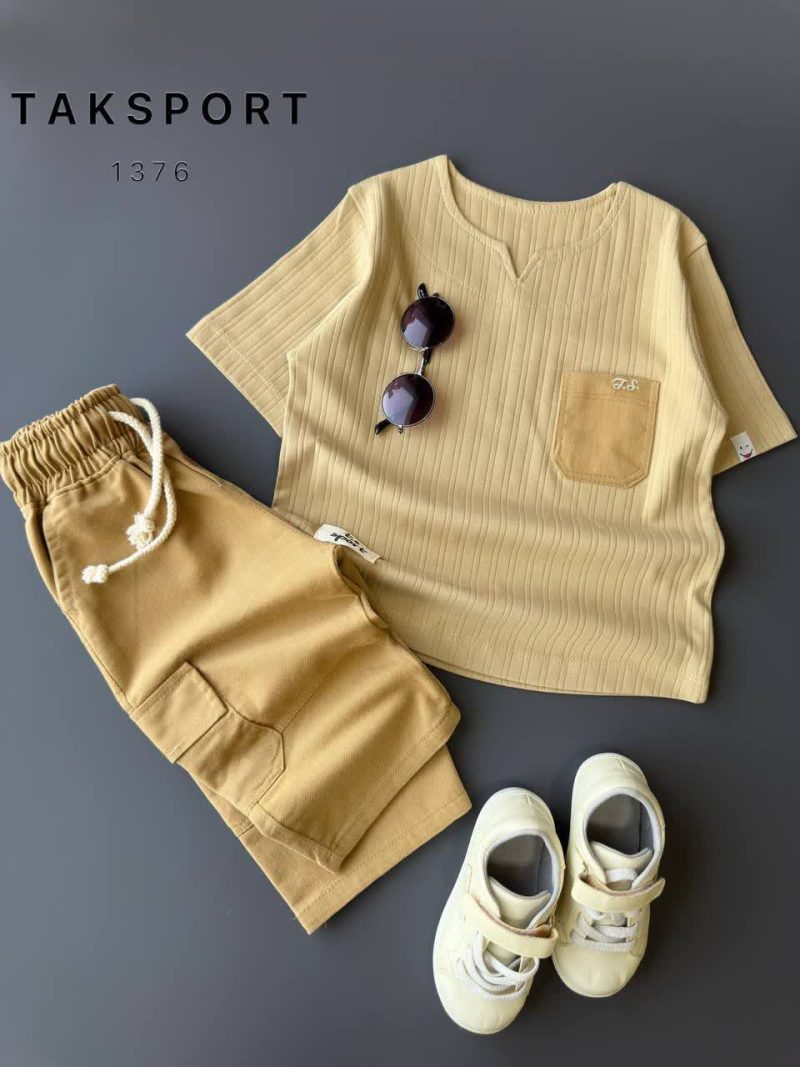 تیشرت شلوارک کتان پسرانه طرح مراکشی (3تا11سال) - Image 5