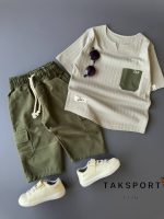 تیشرت شلوارک کتان پسرانه طرح مراکشی (3تا11سال) - Image 4