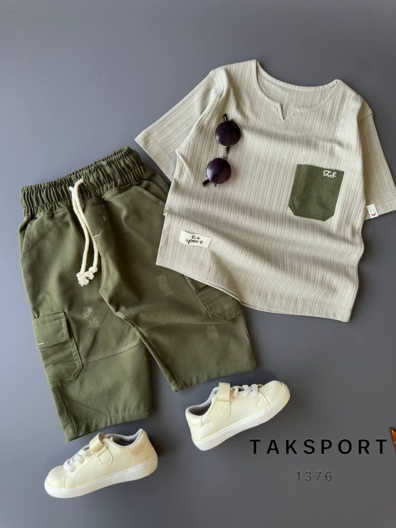 تیشرت شلوارک کتان پسرانه طرح مراکشی (3تا11سال) - Image 4