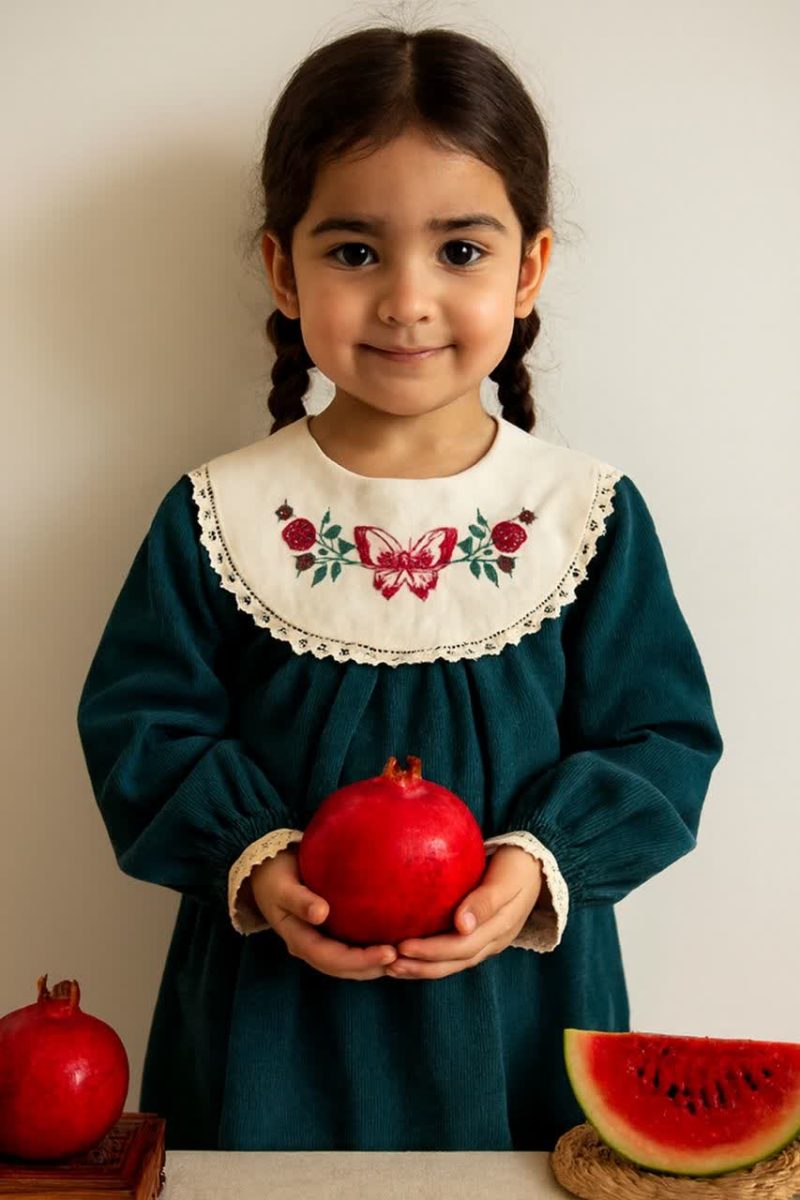 پیراهن سینه گلدار دخترانه طرح محنا(2تا11سال) - Image 2
