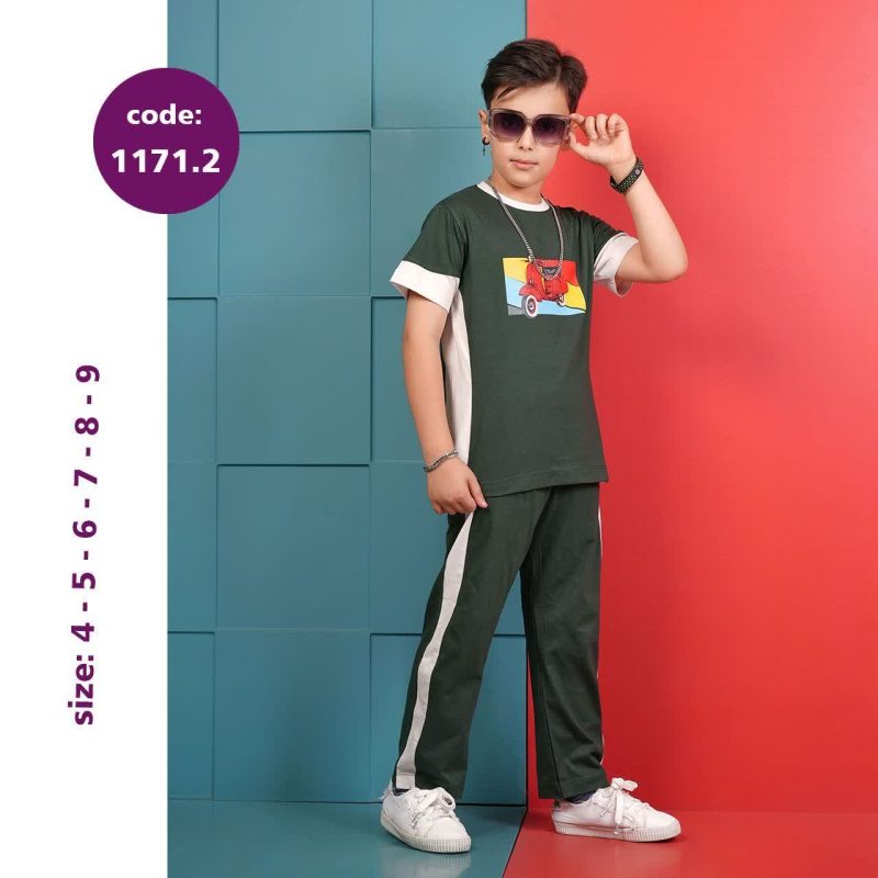 تیشرت شلوار پسرانه طرح موتور کوچولو(۳ تا ۹ سال) - Image 7