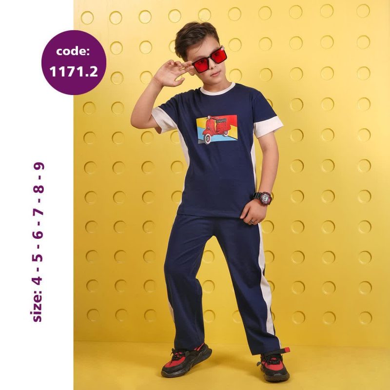 تیشرت شلوار پسرانه طرح موتور کوچولو(۳ تا ۹ سال) - Image 3