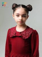 پیراهن یقه ب ب دخترانه طرح ترنم(2تا8سال) - Image 4