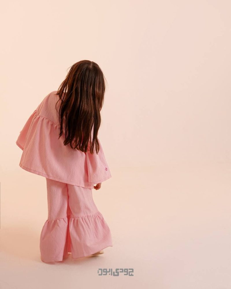 شومیز شلوار چین دار دخترانه طرح اطلس(4تا 11سال) - Image 4