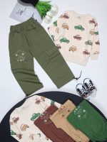 بلوز شلوار کتان پسرانه طرح ماشین(3تا9سال) - Image 4