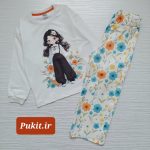 بلوز شلوار دخترانه طرح دختر وگل (6تا 14سال) - Image 5