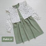 کت سارافون ژاکارد سبز دخترانه طرح سنبل(3 تا 8سال) - Image 4