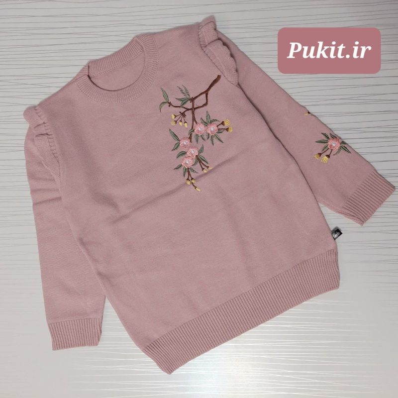 بلوز بافت دخترانه گلدوزی شده طرح ثمین(6تا12سال) - Image 6