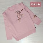 بلوز بافت دخترانه گلدوزی شده طرح ثمین(6تا12سال)
