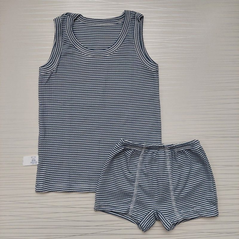 ست شورت و رکابی اسپورت طرح راه راه(2تا10سال) - Image 4