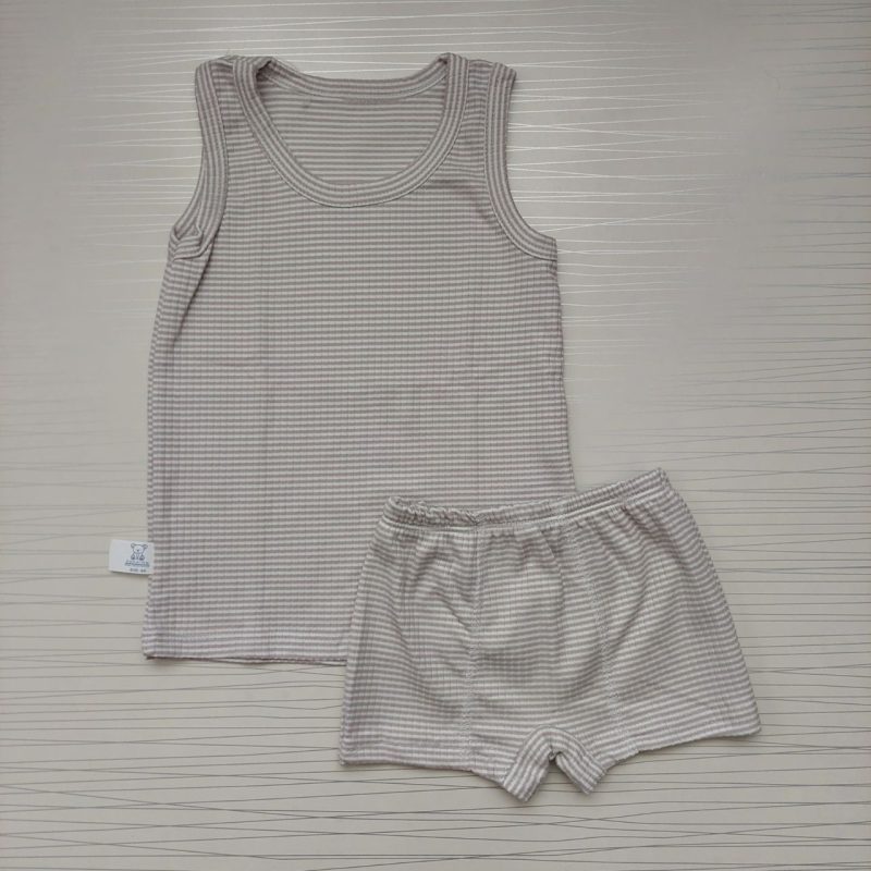 ست شورت و رکابی اسپورت طرح راه راه(2تا10سال) - Image 3