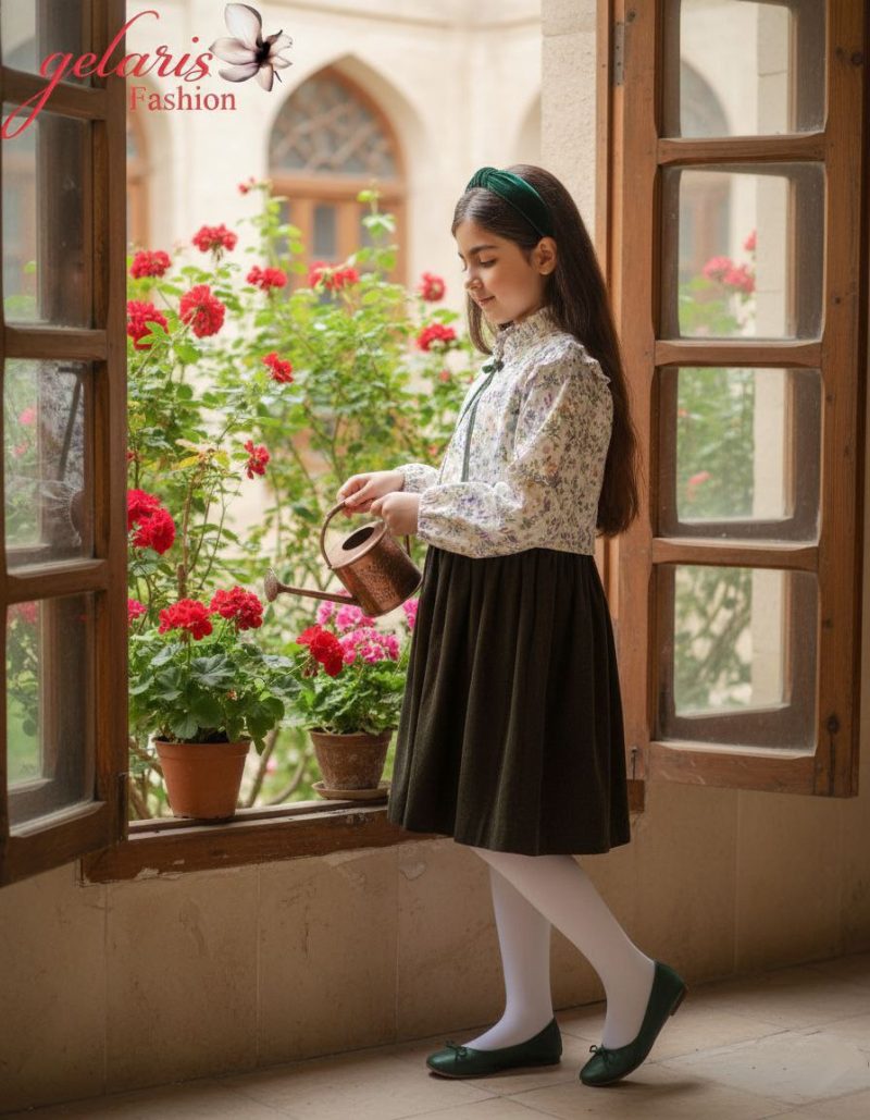 کت سارافون دخترانه طرح گلاریس(8 تا ۱2 سال) - Image 8