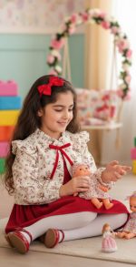 کت سارافون دخترانه طرح گلاریس(8 تا ۱2 سال) - Image 5
