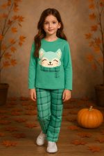 بلوز شلوار دخترانه طرح روباه ( از1تا9سال) - Image 3