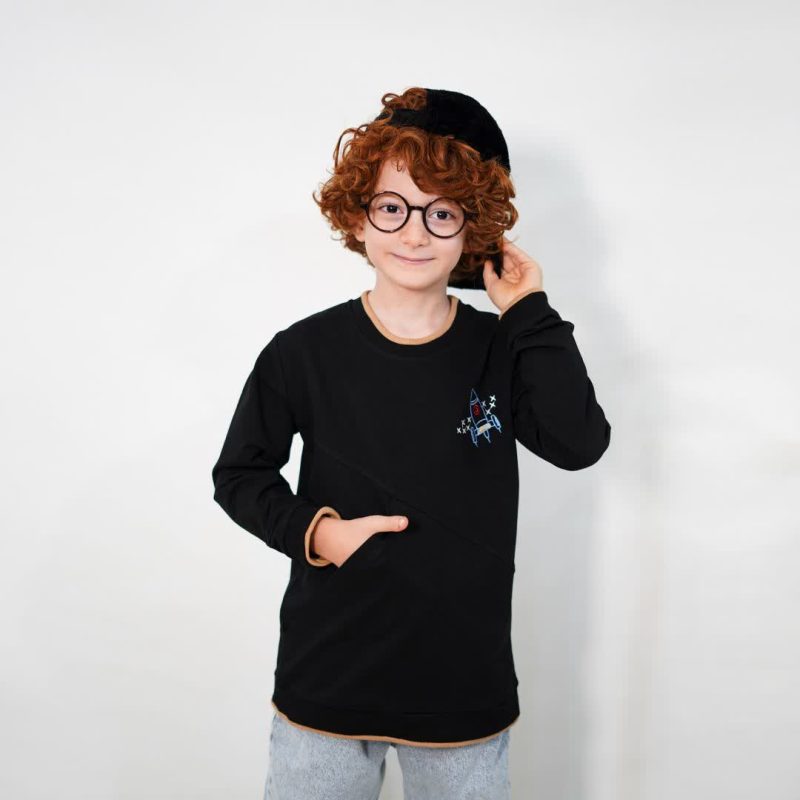بلوز تک پسرانه طرح موشک(6 تا 13 سال) - Image 3