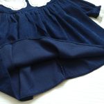 پیراهن دخترانه یقه گیپور سرمه ای طرح ثریا(2تا8سال) - Image 7