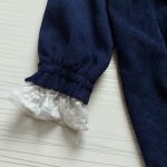 پیراهن دخترانه یقه گیپور سرمه ای طرح ثریا(2تا8سال) - Image 5