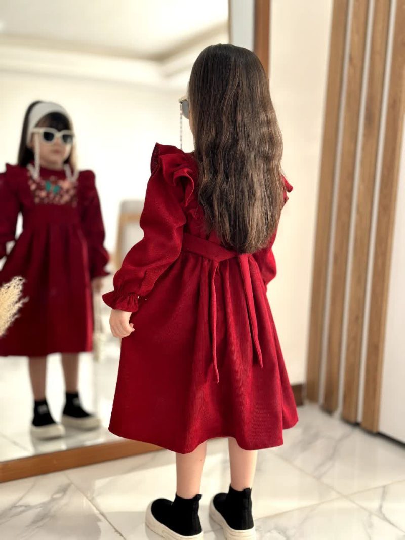 پیراهن دخترانه گلدوزی طرح مرجان(3 تا 9سال) - Image 2