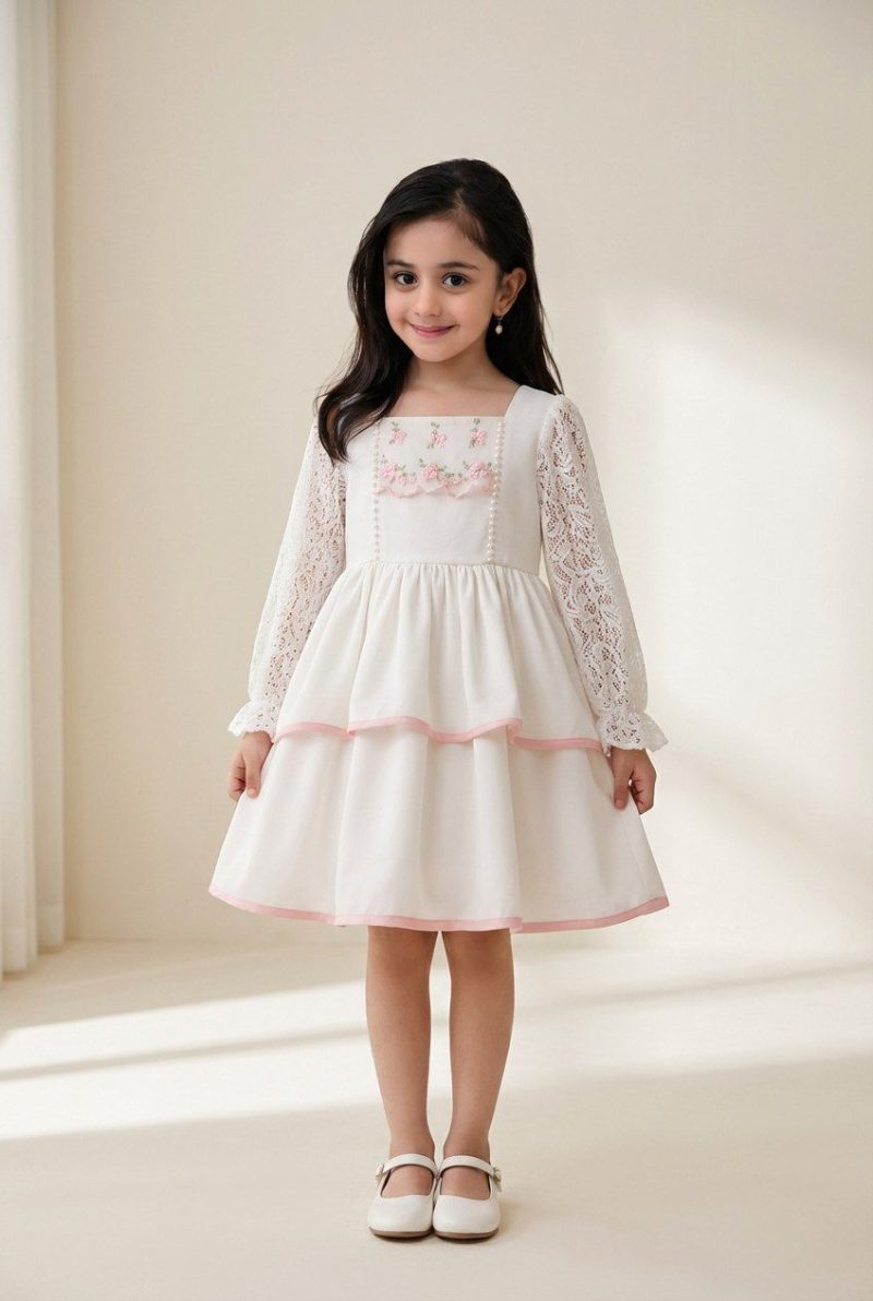 پیراهن مجلسی دخترانه طرح آیسان(3تا7سال) - Image 3