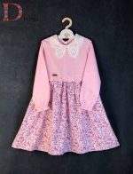 پیراهن یقه گیپور دخترانه طرح مهگل(6تا13سال) - Image 2