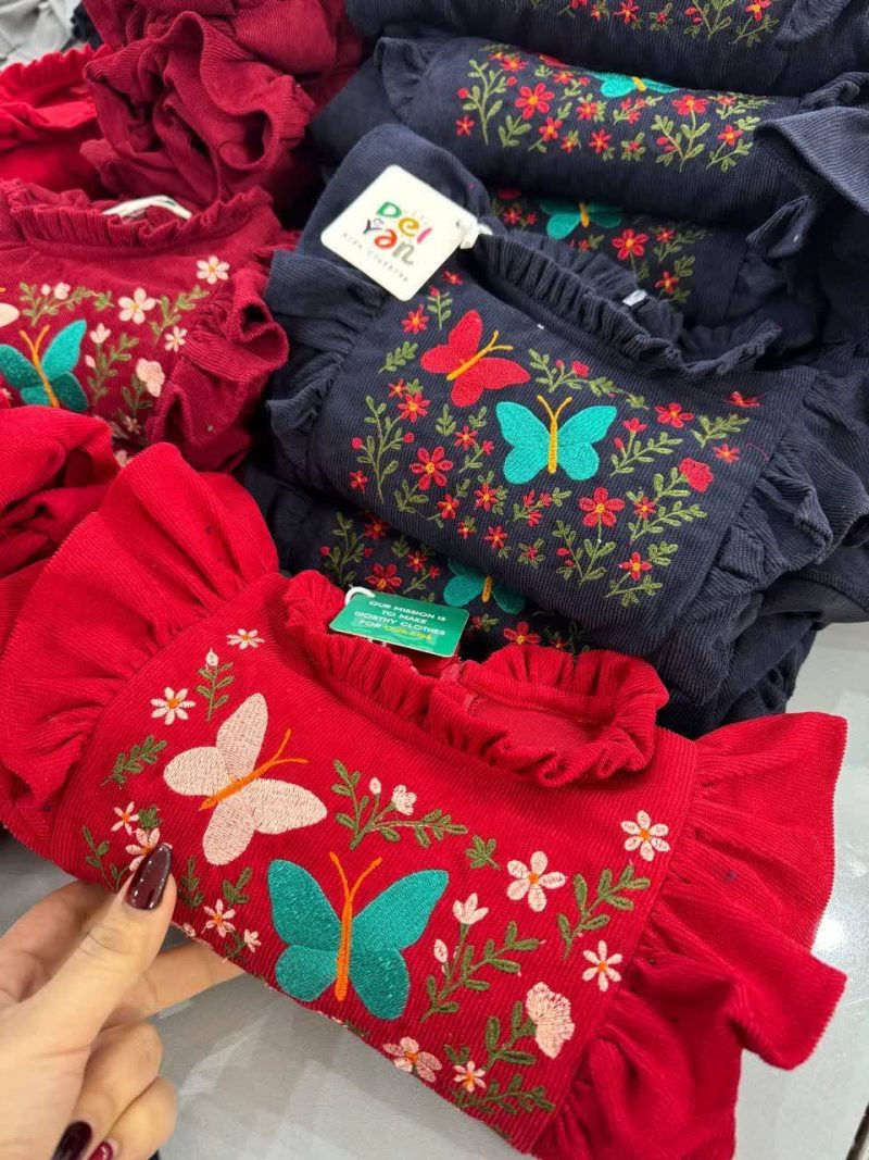 پیراهن دخترانه گلدوزی طرح مرجان(3 تا 9سال) - Image 7