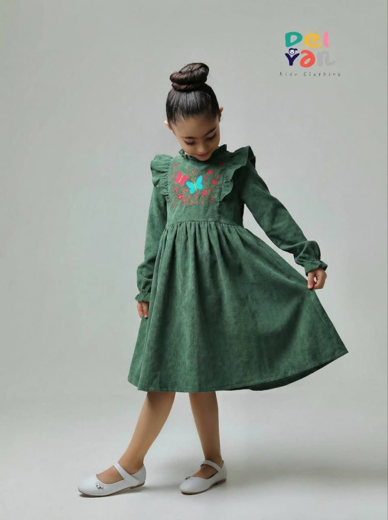 پیراهن دخترانه گلدوزی طرح مرجان(3 تا 9سال) - Image 5