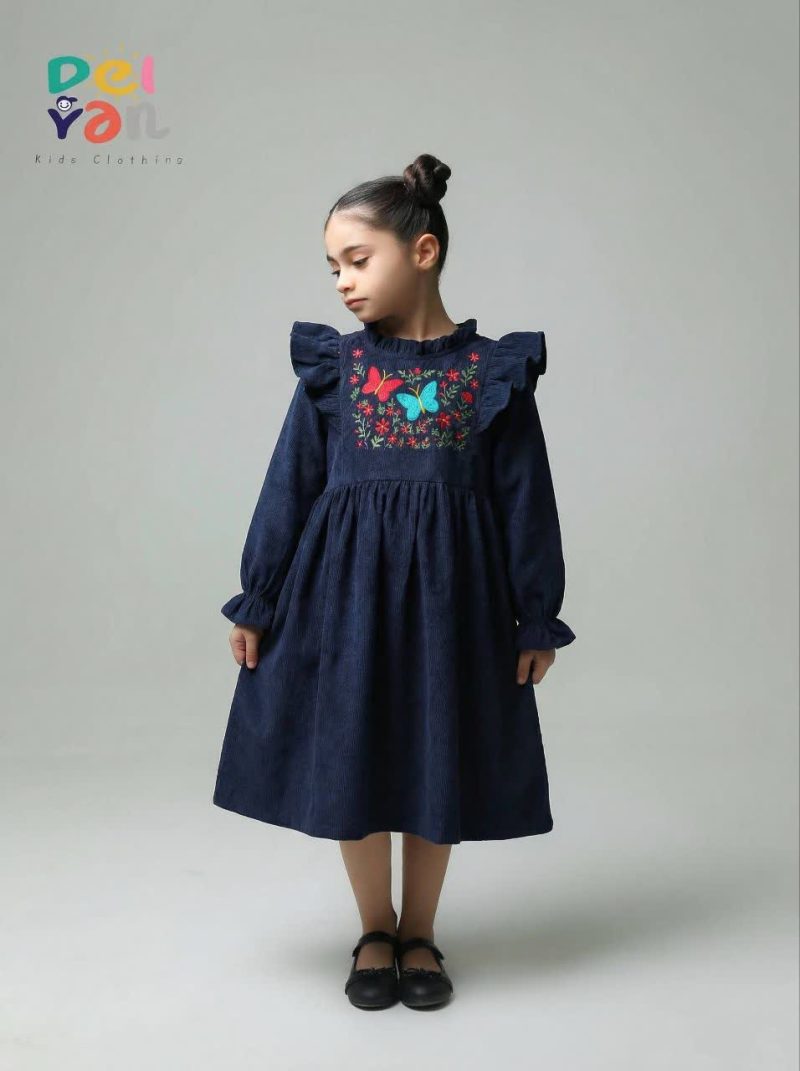 پیراهن دخترانه گلدوزی طرح مرجان(3 تا 9سال) - Image 4