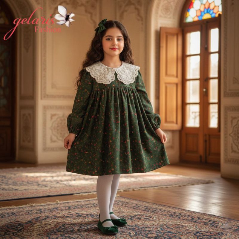 پیراهن دخترانه طرح بانو(2تا8سال) - Image 4