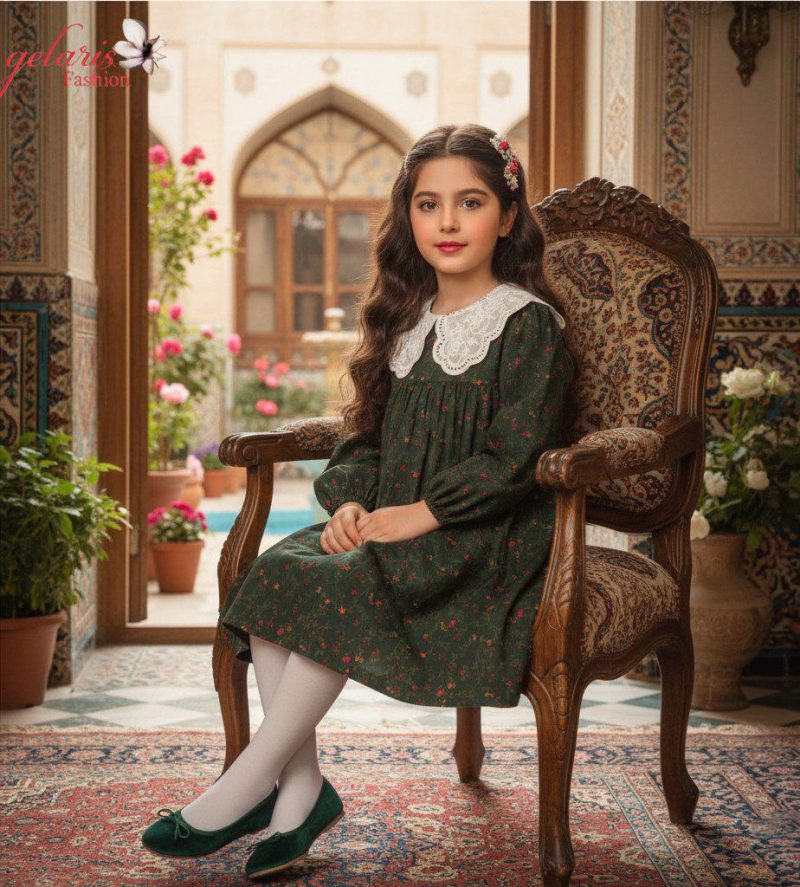 پیراهن دخترانه طرح بانو(2تا8سال) - Image 2