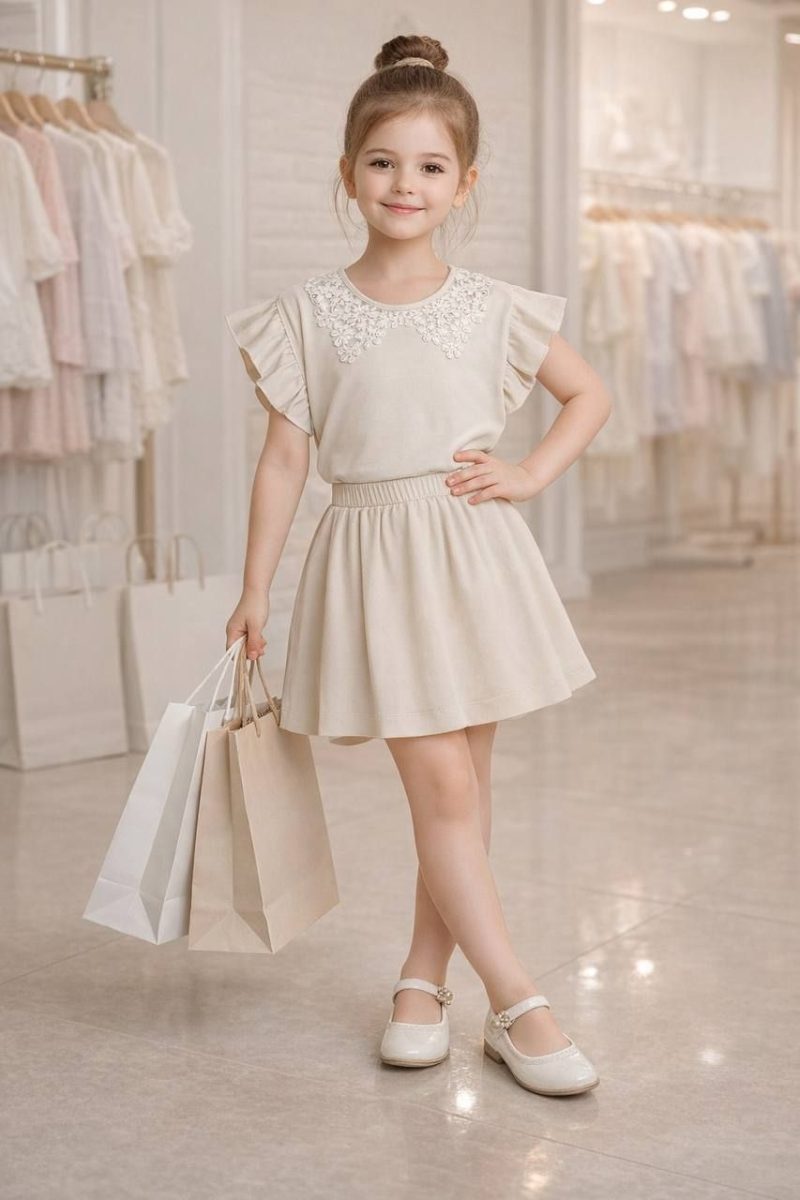 تیشرت یقه گیپور دخترانه طرح مهرانا(2 تا 10 سال) - Image 11