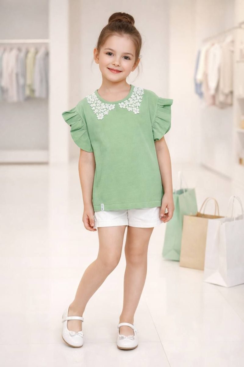 تیشرت یقه گیپور دخترانه طرح مهرانا(2 تا 10 سال) - Image 10
