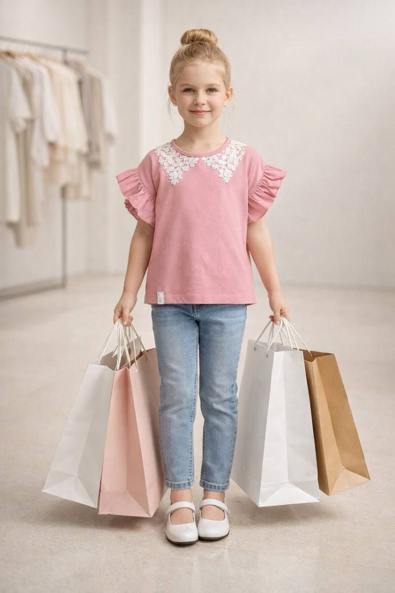 تیشرت یقه گیپور دخترانه طرح مهرانا(2 تا 10 سال) - Image 9