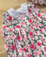 پیراهن مخمل کبریتی دخترانه طرح نجمه(3تا 10سال) - Image 3