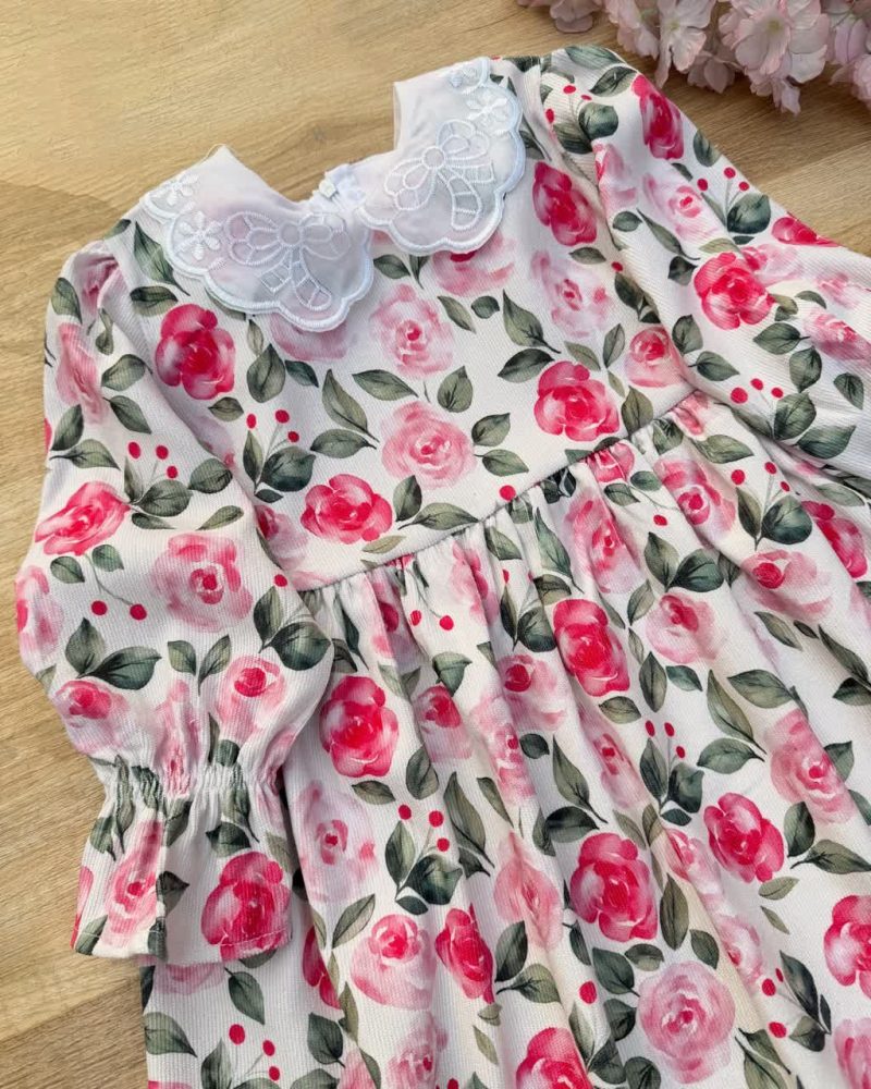 پیراهن مخمل کبریتی دخترانه طرح نجمه(3تا 10سال) - Image 3