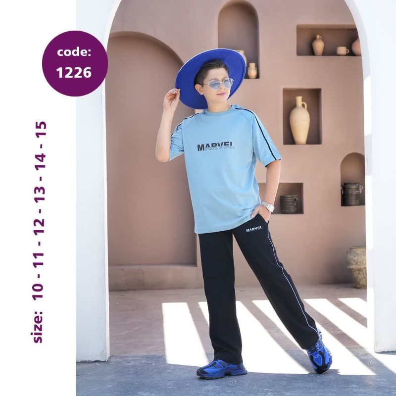 تیشرت شلوار پسرانه طرح کلاسیک(10تا15سال) - Image 2