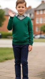 بلوز تک مجلسی پسرانه یقه راه راه(3تا15سال) - Image 8