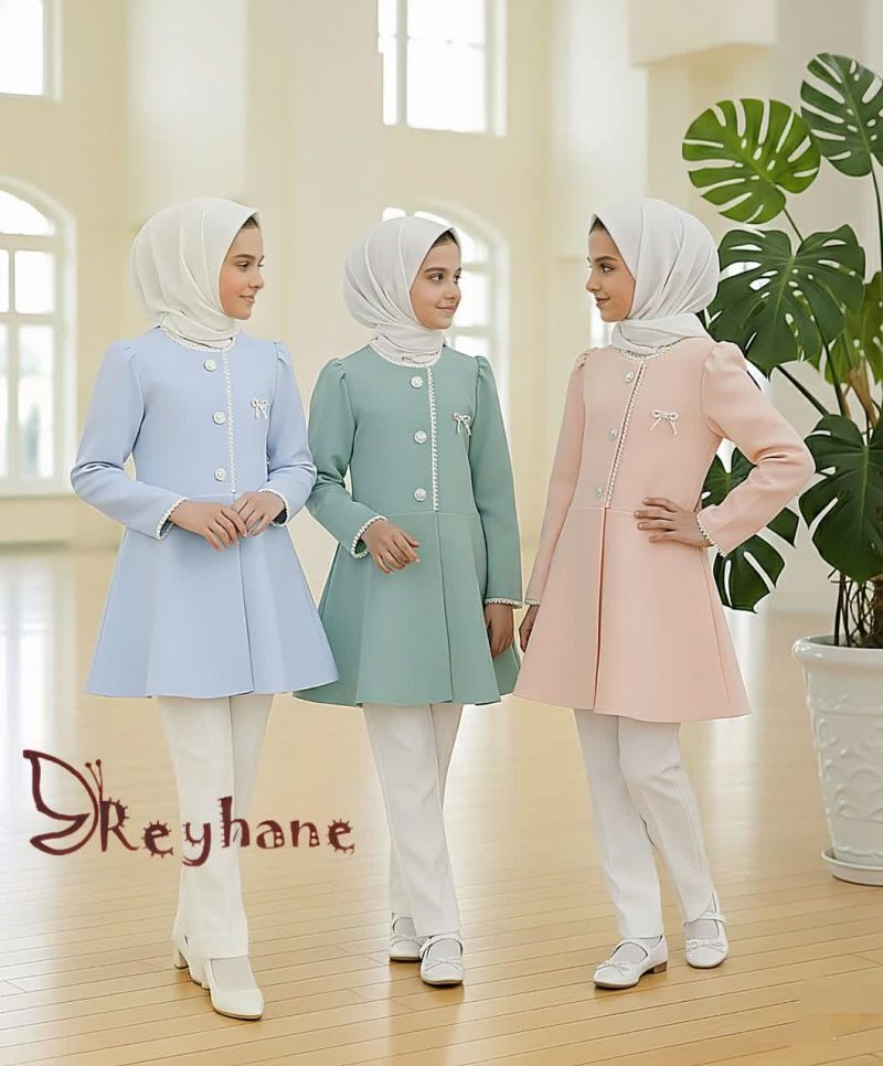 تونیک مانتویی دخترانه طرح یسنا(6تا 15سال) - Image 3