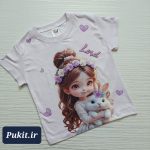 تیشرت تک دخترانه طرح شقایق(3تا10سال) - Image 8