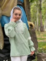 شومیز آستین بلند دخترانه طرح آنیا (10تا16سال) - Image 4