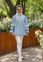 شومیز آستین بلند دخترانه طرح آنیا (10تا16سال)
