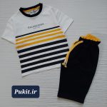 تیشرت شلوارک پسرانه راه راه طرح رادین(3تا11سال) - Image 7