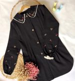 مانتو دخترانه مشکی طرح آرام (10تا18سال)