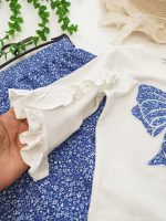بلوز شلوار دخترانه پاپیون گلدار (5تا14سال) - Image 5