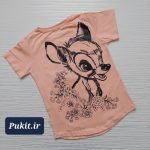 تیشرت شلوار برمودا دخترانه طرح آهو(2تا5 سال) - Image 2