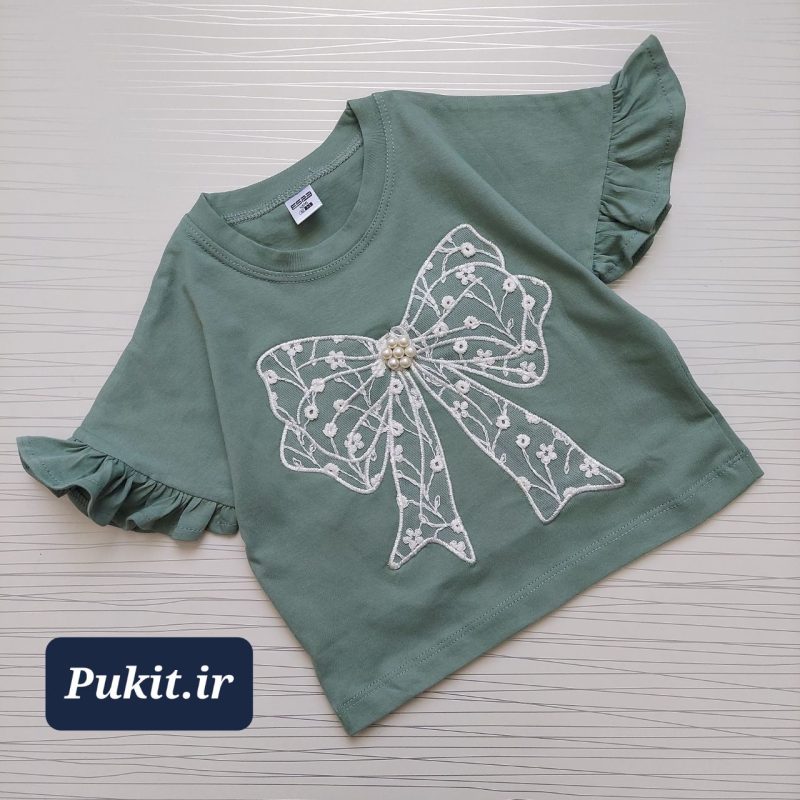 تیشرت دخترانه پاپیون طرح میترا (2 تا 11سال) - Image 2