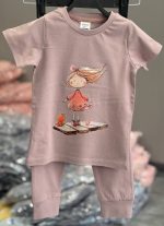 تیشرت شلوار دخترانه طرح دختر بازی گوش (2تا 11سال ) - Image 3