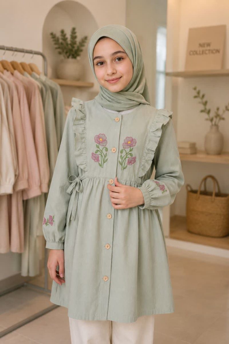 مانتو دخترانه طرح ملیکا (10تا15سال) - Image 8