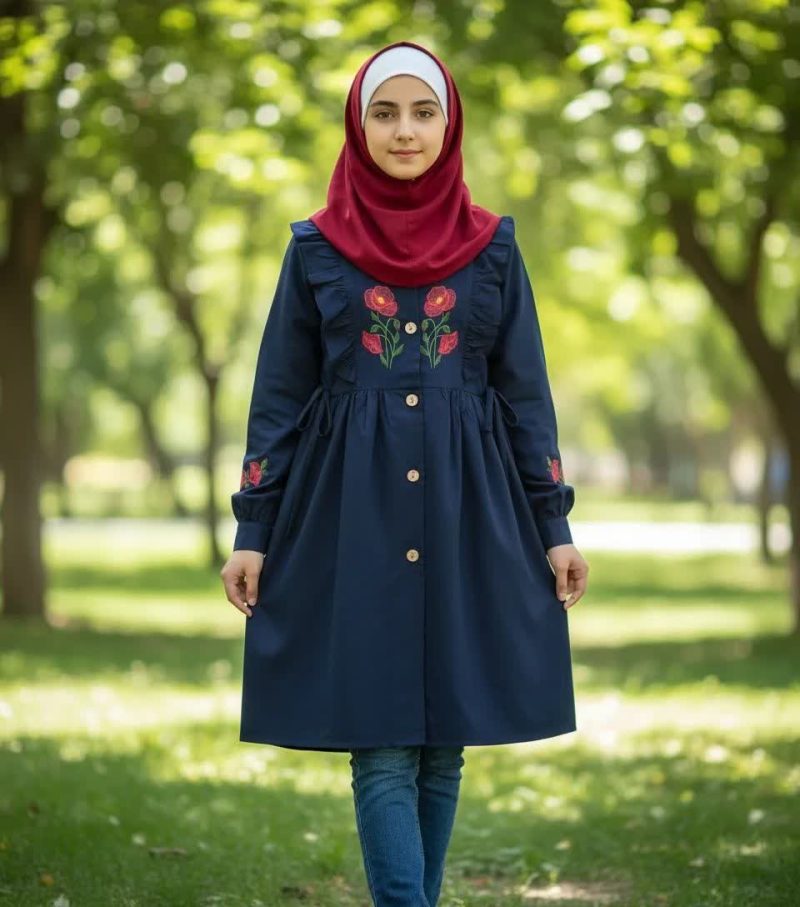 مانتو دخترانه طرح ملیکا (10تا15سال) - Image 6
