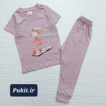تیشرت شلوار دخترانه طرح دختر بازی گوش (2تا 11سال ) - Image 5